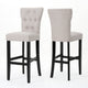 Arine Barstool Chair Set of 2, Flared Rubberwood, Wheat