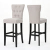 Arine Barstool Chair Set of 2, Flared Rubberwood, Wheat