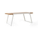 Outdoor Dining Table Splayed White Sled Base 71 Inch Acacia Wood BM323705