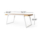 Outdoor Dining Table, Splayed White Sled Base, 71 Inch Acacia Wood