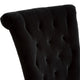 Chary Dining Chair Set of 2, Brown Wood Classic Black Velvet