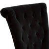 Chary Dining Chair Set of 2, Brown Wood Classic Black Velvet