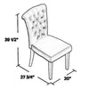 Chary Dining Chair Set of 2, Brown Wood Classic Black Velvet