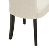 Chary Dining Chair Set of 2, Brown Wood, Light Beige Velvet