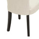 Chary Dining Chair Set of 2 Brown Wood Light Beige Tufted Velvet