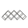 Wine Rack, Diamond Slots, 24" Compact Design, Black Iron