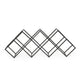 Wine Rack, Diamond Slots, 24" Compact Design, Black Iron
