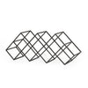 Wine Rack, Diamond Slots, 24" Compact Design, Black Iron