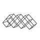 Wine Rack, Diamond Slots, 24" Compact Design, Black Iron