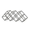 Wine Rack with Diamond Slots 24 Inch Compact Design Matte Black BM323713