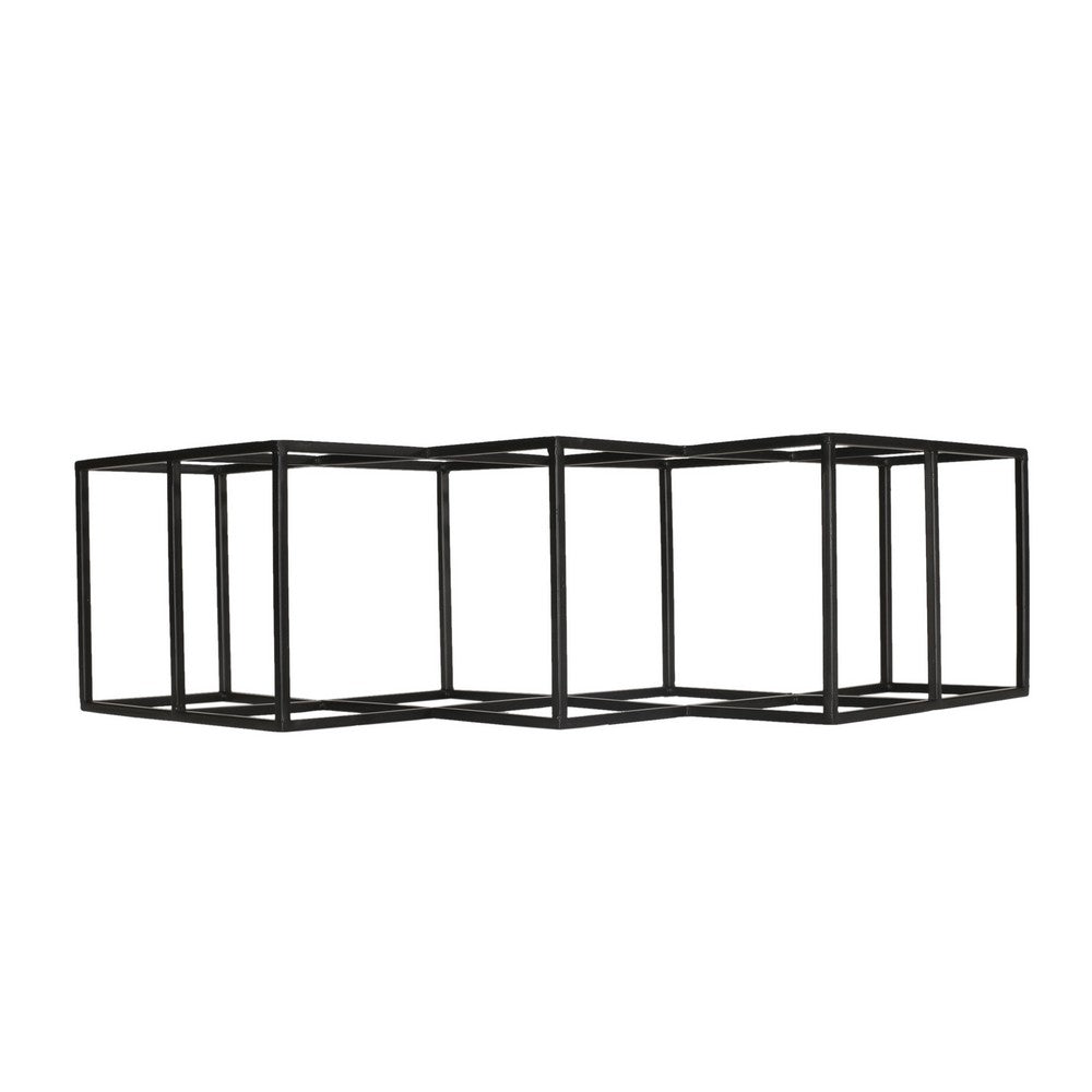 Wine Rack, Diamond Slots, 24" Compact Design, Black Iron