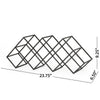Wine Rack, Diamond Slots, 24" Compact Design, Black Iron