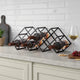 Wine Rack with Diamond Slots, 24 Inch Compact Design, Matte Black