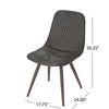 Illa Dining Side Chairs Set of 2 Brown Angled Legs Iron Gray Outdoor Wicker BM323725