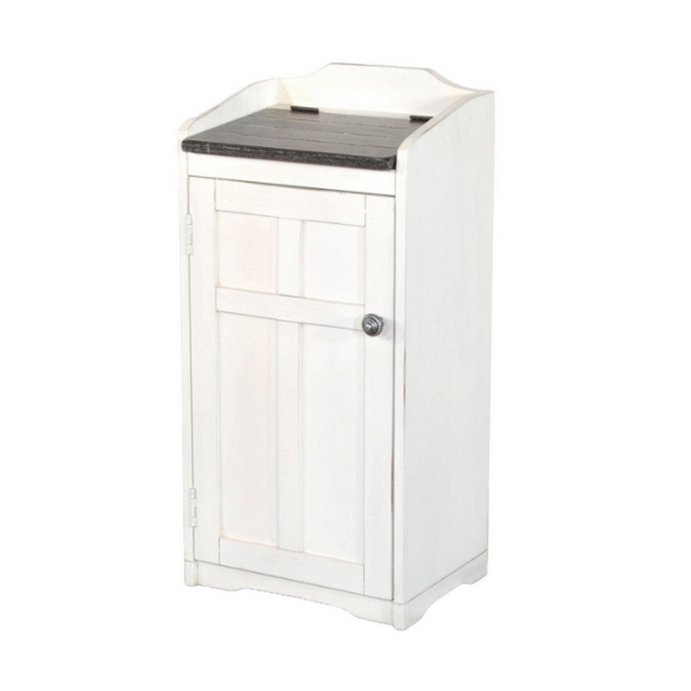 Carriage House Trash Box 34 Inch Mahogany Off White Dark Brown by Casagear home