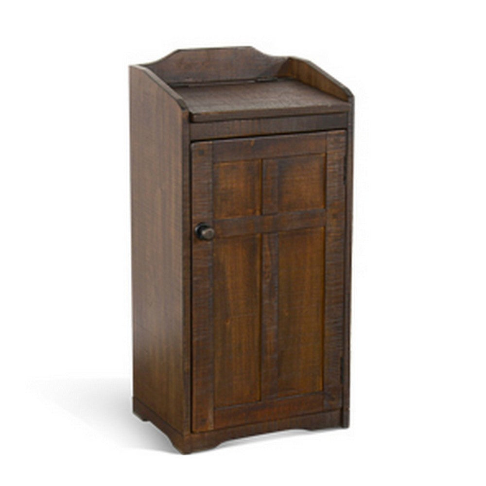 Homestead Trash Box 34 Inch Tall Rough Sawn Mahogany Dark Brown by Casagear home BM323736