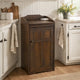 Homestead Trash Box, 34 Inch Tall, Rough Sawn Mahogany, Dark Brown by Casagear home