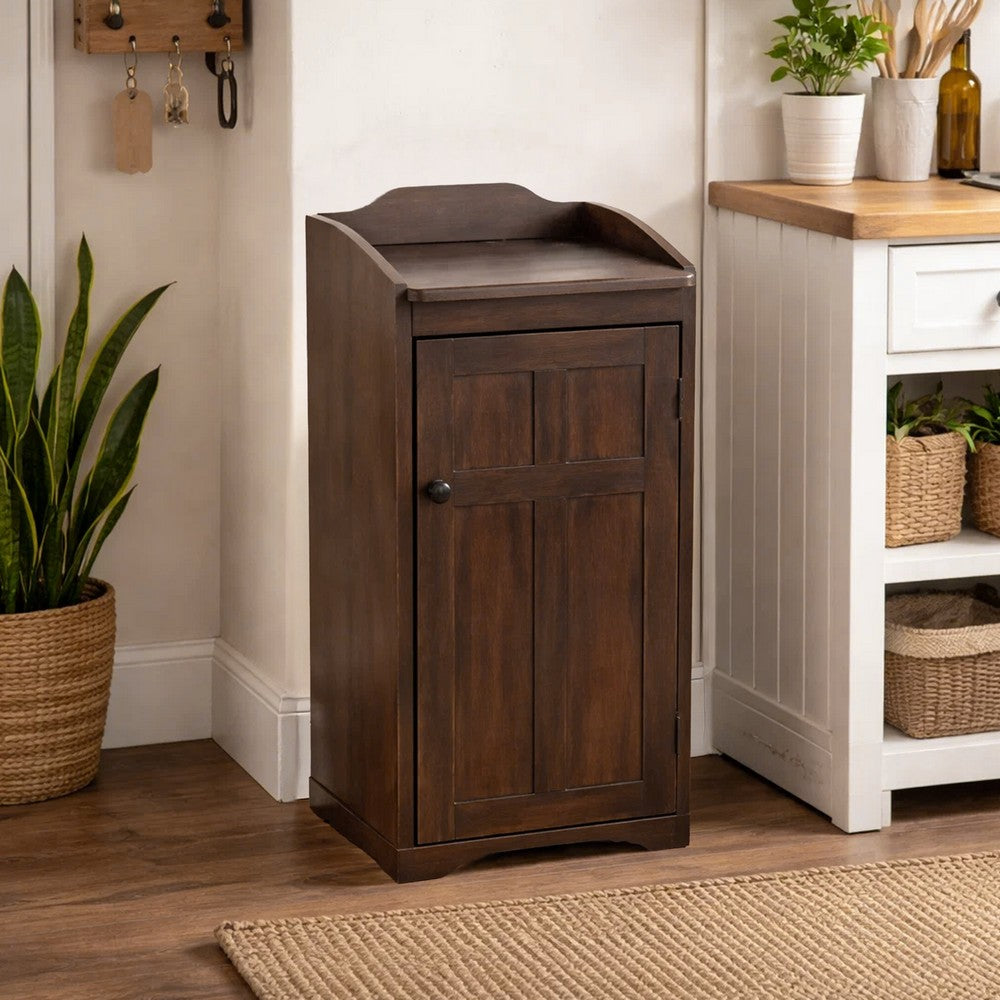 Homestead Trash Box, 34 Inch Tall, Rough Sawn Mahogany, Dark Brown by Casagear home