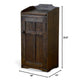 Homestead Trash Box, 34 Inch Tall, Rough Sawn Mahogany, Dark Brown by Casagear home