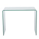 Glass Dining Table 38 Inch Rectangular Waterfall Edge Small Space BM323737