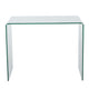 Vey Glass Dining Table, 38" Rectangular Waterfall Edge, Small Space
