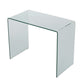 Vey Glass Dining Table, 38" Rectangular Waterfall Edge, Small Space