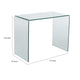 Vey Glass Dining Table, 38" Rectangular Waterfall Edge, Small Space