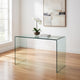 Vey Glass Dining Table, 38" Rectangular Waterfall Edge, Small Space