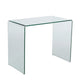 Vey Glass Dining Table, 38" Rectangular Waterfall Edge, Small Space