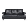 Sel 80" 3 Seater Chesterfield Sofa, Black Faux Leather
