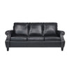 Sel 80 Inch Modern Sofa 3 Seat Chesterfield Design Black Faux Leather BM323745