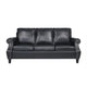 Sel 80 Inch Modern Sofa 3 Seat Chesterfield Design Black Faux Leather BM323745