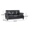 Sel 80" 3 Seater Chesterfield Sofa, Black Faux Leather
