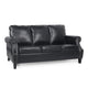 Sel 80 Inch Modern Sofa, 3 Seat Chesterfield Design Black Faux Leather