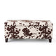 Devi 38 Inch Ottoman w Storage Brown White Holstein Cow Print Velvet BM323746