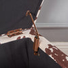 Devi 38" Ottoman w Storage, Brown White Cow Print Velvet