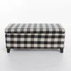 Devi 38 Inch Storage Ottoman Classic Black Cream Checkered Pattern BM323747