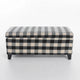 Devi 38 Inch Storage Ottoman Classic Black Cream Checkered Pattern BM323747