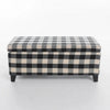 Devi 38" Storage Ottoman, Black Cream Checkered Pattern