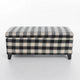 Devi 38" Storage Ottoman, Black Cream Checkered Pattern