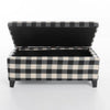 Devi 38" Storage Ottoman, Black Cream Checkered Pattern