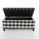 Devi 38" Storage Ottoman, Black Cream Checkered Pattern