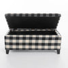 Devi 38 Inch Storage Ottoman Classic Black Cream Checkered Pattern BM323747