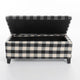Devi 38 Inch Storage Ottoman Classic Black Cream Checkered Pattern BM323747