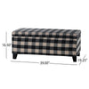 Devi 38" Storage Ottoman, Black Cream Checkered Pattern