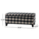 Devi 38" Storage Ottoman, Black Cream Checkered Pattern
