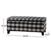 Devi 38 Inch Storage Ottoman, Classic Black Cream Checkered Pattern