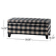 Devi 38 Inch Storage Ottoman, Classic Black Cream Checkered Pattern