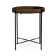 Peo Side End Table, 22" Round Wood Tray Top, Black Base