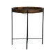 Peo Modern Side End Table 22 Inch Round Wood Tray Black Metal Base BM323749